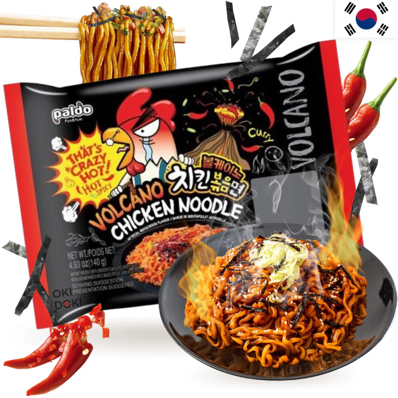 Paldo Volcano Chicken Ramyun Fideos Salteados Pollo Picante 140g